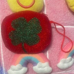 Beaded Shamrock Pouch